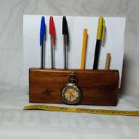 OROLOGIO da tasca + ORGANIZER Portapenne Legno