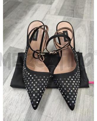 DECOLLETE PINKO NERE STRASS QUADRATI