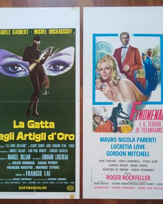 2 locandine cinema anni 60 tipo Diabolik