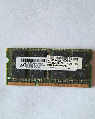 RAM Micron 8GB DDR3L 1600MHz SO-DIMM PC3L-12800S