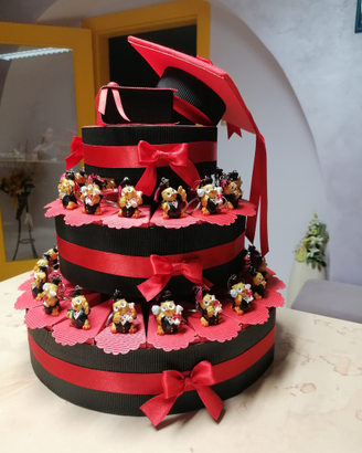 Torta Bomboniera Laurea Gufetto portachiavi