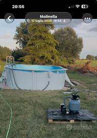 Piscina in metallo ovale Gre Fidji 610X375X120