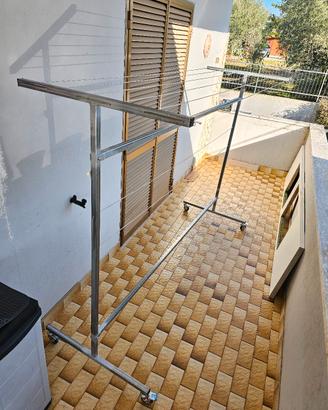Stendibiancheria balcone giardino con ruote