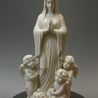 Statua Vergine Maria con Angeli - Madonna - Arte