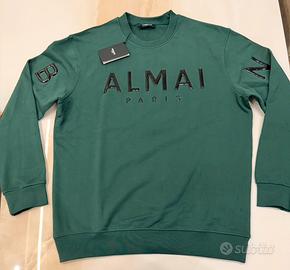 Felpa girocollo Balmain verde militare/cachi.