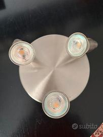 Plafoniera acciaio 3 luci led