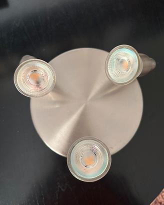 Plafoniera acciaio 3 luci led