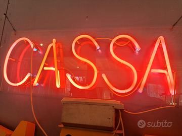Insegna neon vetro originale CASSA