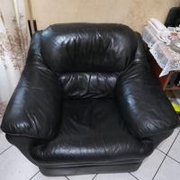 Poltrona nera presidenziale vera pelle