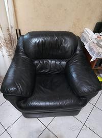 Poltrona nera presidenziale vera pelle