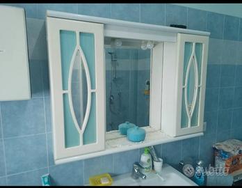 Armadietto con specchio arredo bagno due ante 