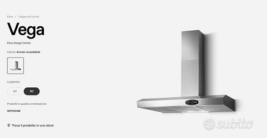 CAPPA ELICA 90 cm da parete in acciaio inox