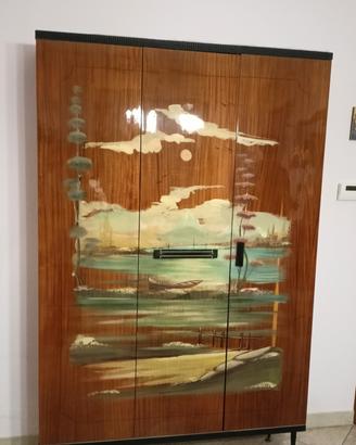 armadio ingresso in teak anni 70 mid century