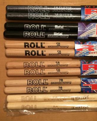 Bacchette Roll per batteria - nuove mai usate