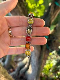 Bracciale vintage ambra argento 925