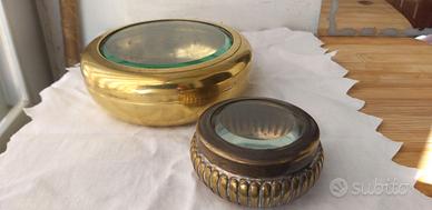 Scatole in Ottone con vetro sopra Vintage Galbiati