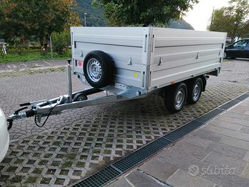 Carrello rimorchio doppio asse con sovrasponde