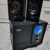 Mini impianto stereo 2.1 con USB e Secure Digital