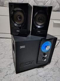 Mini impianto stereo 2.1 con USB e Secure Digital