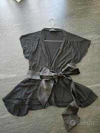 Maglia nera incrociata Please - Taglia S