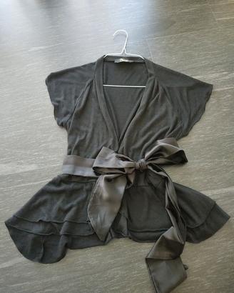 Maglia nera incrociata Please - Taglia S