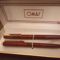 set penne OMAS MS RINASCIMENTO in lacca rossa