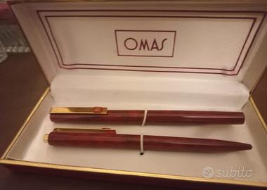 set penne OMAS MS RINASCIMENTO in lacca rossa