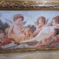 quadro cornice dorata con angeli