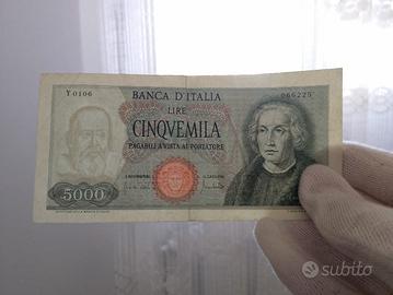 Banconota 5000 lire Colombo. 