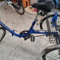 bicicletta a tre ruote con cestello