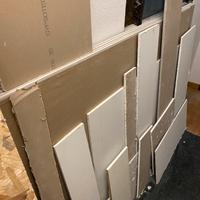 Fogli interi cartongesso con viti e guide