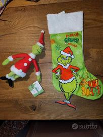 nuovo set Grinch peluche + calza Epifania grande