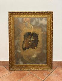Quadro Astratto Informale Materico con Cornice Dor