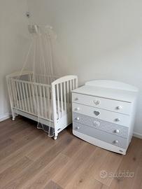 Lettino e comò Lovely Foppapedretti con accessori