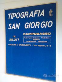 pannello pubblicitario TIPOGRAFIA SAN GIORGIO