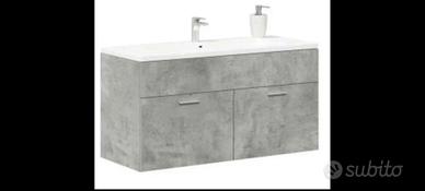 Mobile lavabo sospeso grigio cemento