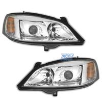 FARI XENON PER OPEL ASTRA G 97-04 FONDO CROMATO