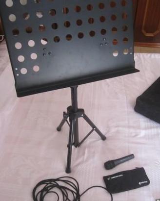 Microfono-sennheiser+leggio-allung della k&m+borsa
