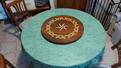 vassoio girevole del Brasile intarsiato a mano