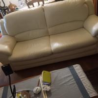 divano 2 posti bianco vera pelle 