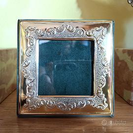 Piccola Cornice Portafoto Argento 925+oro foto 7x7
