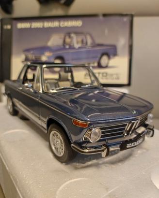 Autoart Bmw 2002 Baur Cabrio Blu 1:18 Rarità