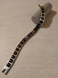 bracciale acciaio e oro