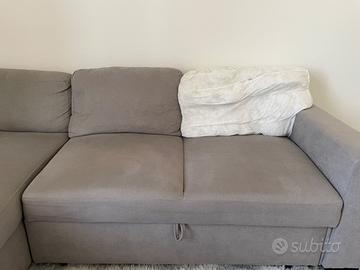 Divano letto con penisola contenitore