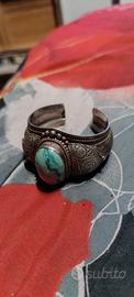 bracciale in argento con turchese naturale 