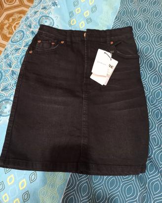 gonna denim nero stradivarius xxs