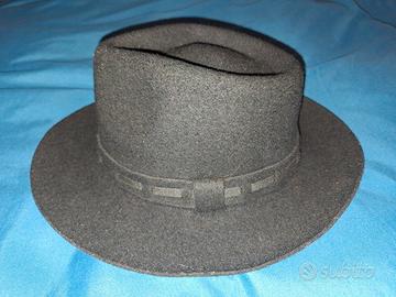 Cappello Fedora Feltro Nero Vintage Tg. 60