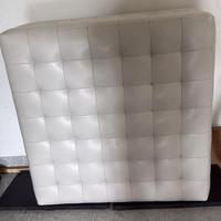 pouf in pelle bianco