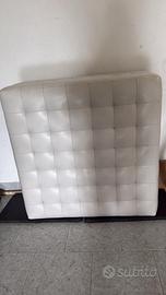 pouf in pelle bianco