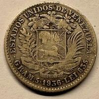 Moneta Venezuela 1 Bolívares 1936 Argento 900